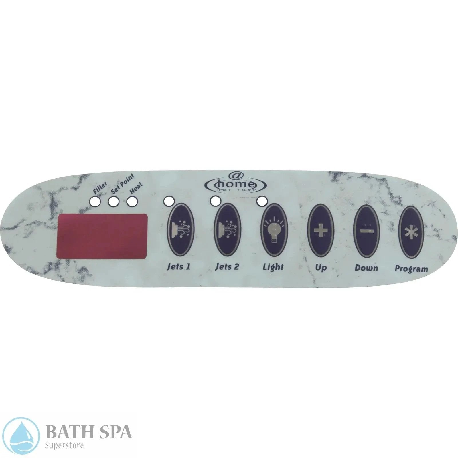 Dimension One Spa Overlay for Home Series Control Panel P1 P2 Light Up Down Program Six Buttons 01560356 Spa Parts: Spa Topside Panel Overlays (Gecko) 01560-356