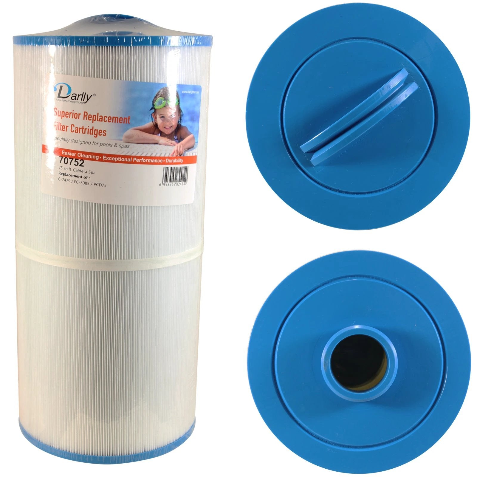 Darlly Spa Pool Filter Cartridge 75 Sq Ft C7479 70752 7 Inch Outer Diameter 14 3 4 Inch Length With 2 Inch Slip Fitting Spa Filter Elements 17-777-1140_XL