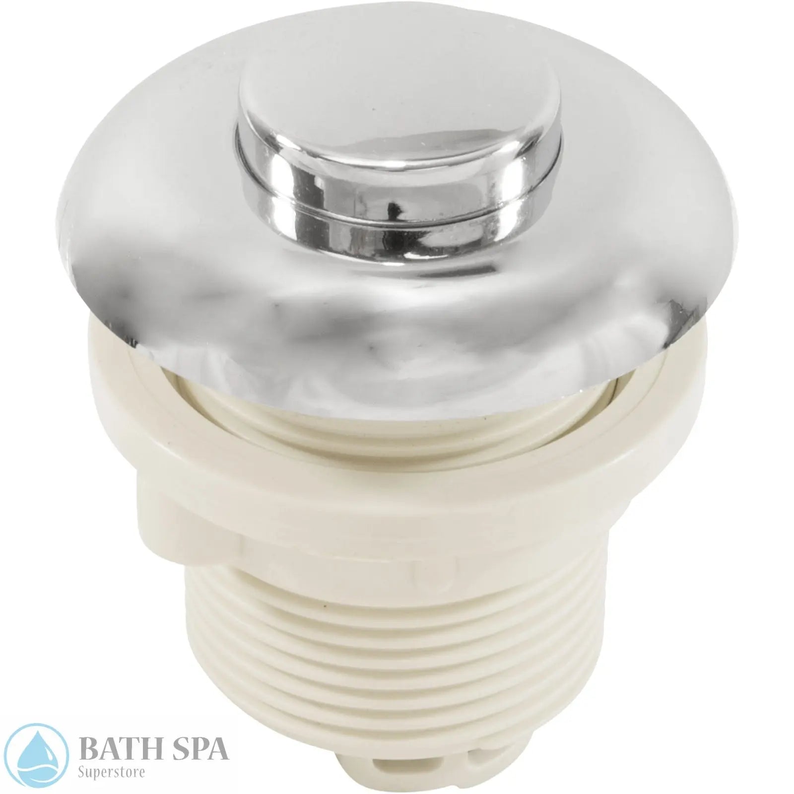 HydroMassage Air Button, 2"fd, Raised Button, Chrome (25025-002-000) Bath Parts: Bath Air Buttons (Pres Air Trol) 25025-002-000