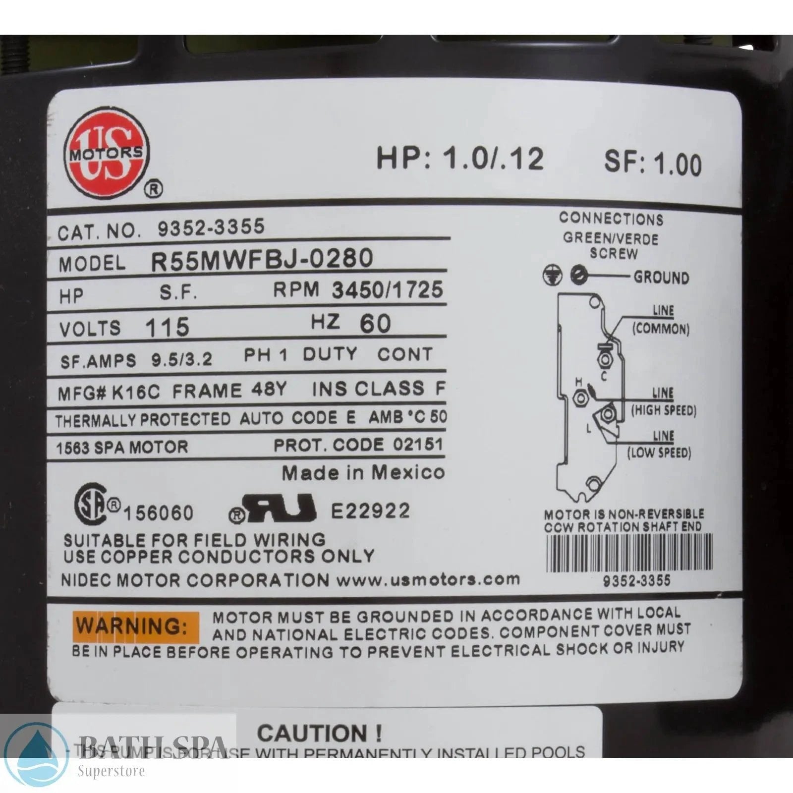 Gecko Aqua Flo 0.75 HP Flo-Master FMCP Pump 0.75 OHP 1.0 THP 115V 2-Speed 48 Frame 1-1/2 In OEM 02607000-1010 Spa Pumps & Parts: Spa Pumps (Aqua Flo By Gecko FMCP) 34-402-5100_2-MANLABEL__XL