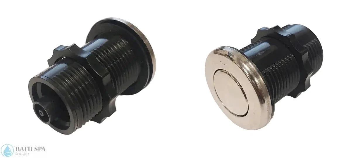 Air Button Polished Chrome One And Three Eighths Inch Hole Size Bath Button 36-0006A Bath Parts: Bath Air Buttons (Balboa) 36-0006A_Chrome_1-1_4_Air_Button