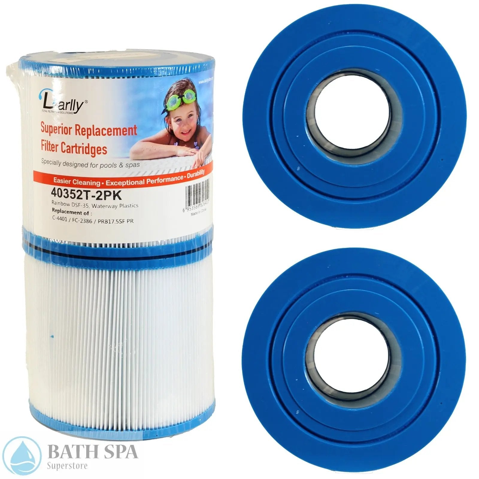 Darlly Spa/Pool Replacement Filter Cartridge (FC-2386) (PRB17.5SF-JH-PAIR) (40352-2PK) Spa Filters: Replacement Cartridges - Filbur 5" Outside Diameter Cartridge 40352-2PK