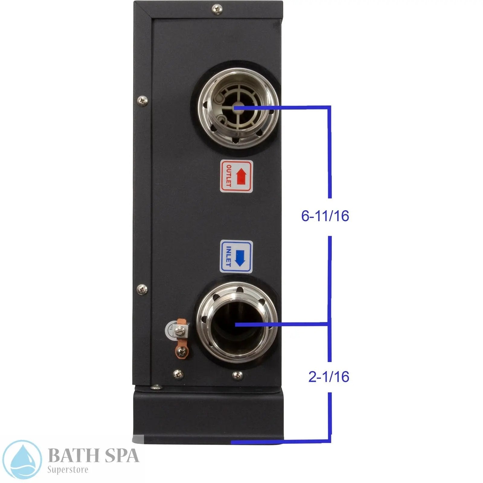 Raypak E3T, Digital Electric Heater, 1-1/2" mpt, 230v, 5.5kW (017121) Spa Parts: Spa Heaters (Raypak Spa Heaters) 46-197-1010_6-SIDE1__XL