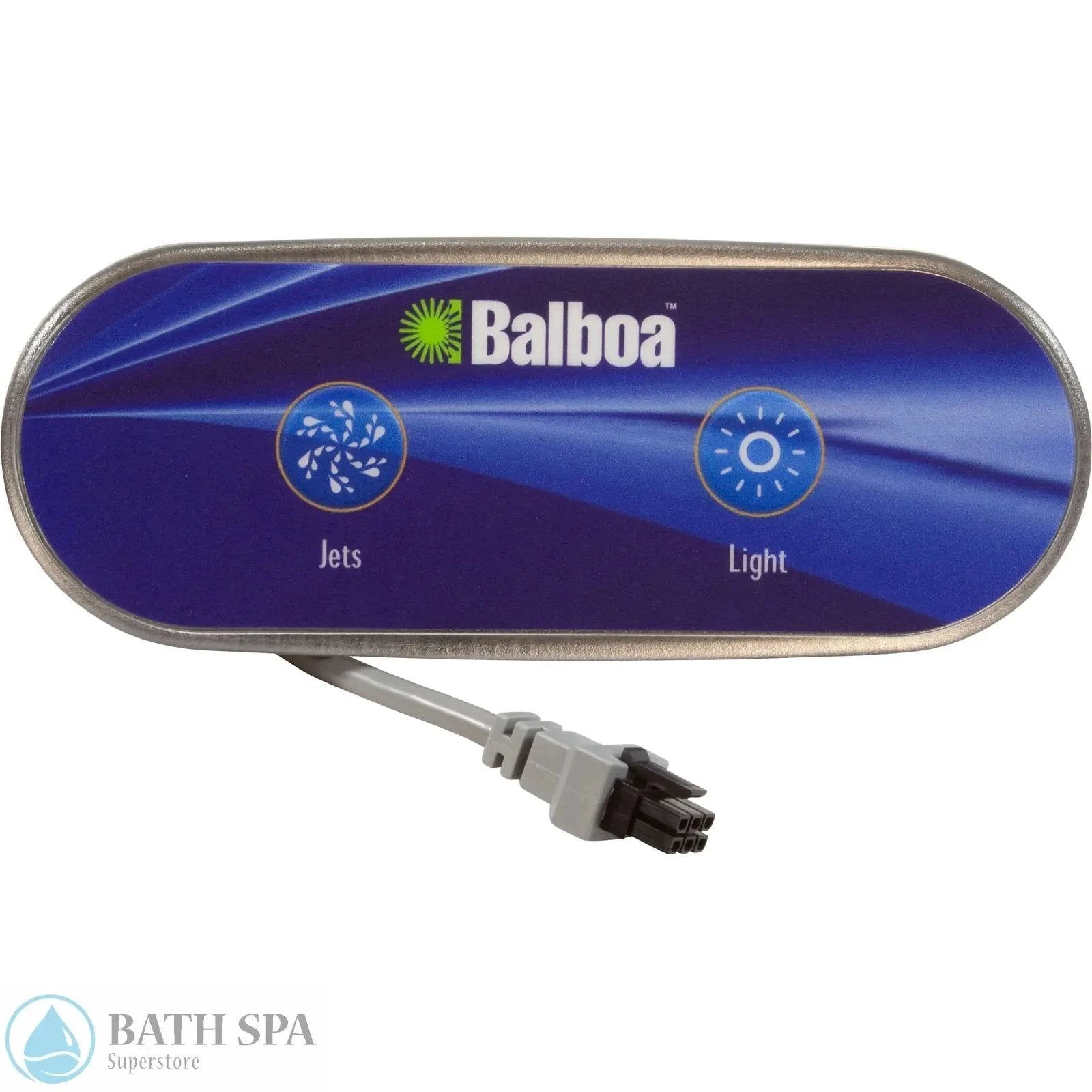Balboa Auxiliary Topside, BWG, AX20, 2 Button, P1 & Light (52747) Spa Parts: Spa Topside Panels (Balboa Topside Panels) 52747_2-STRAIGHTON__XL