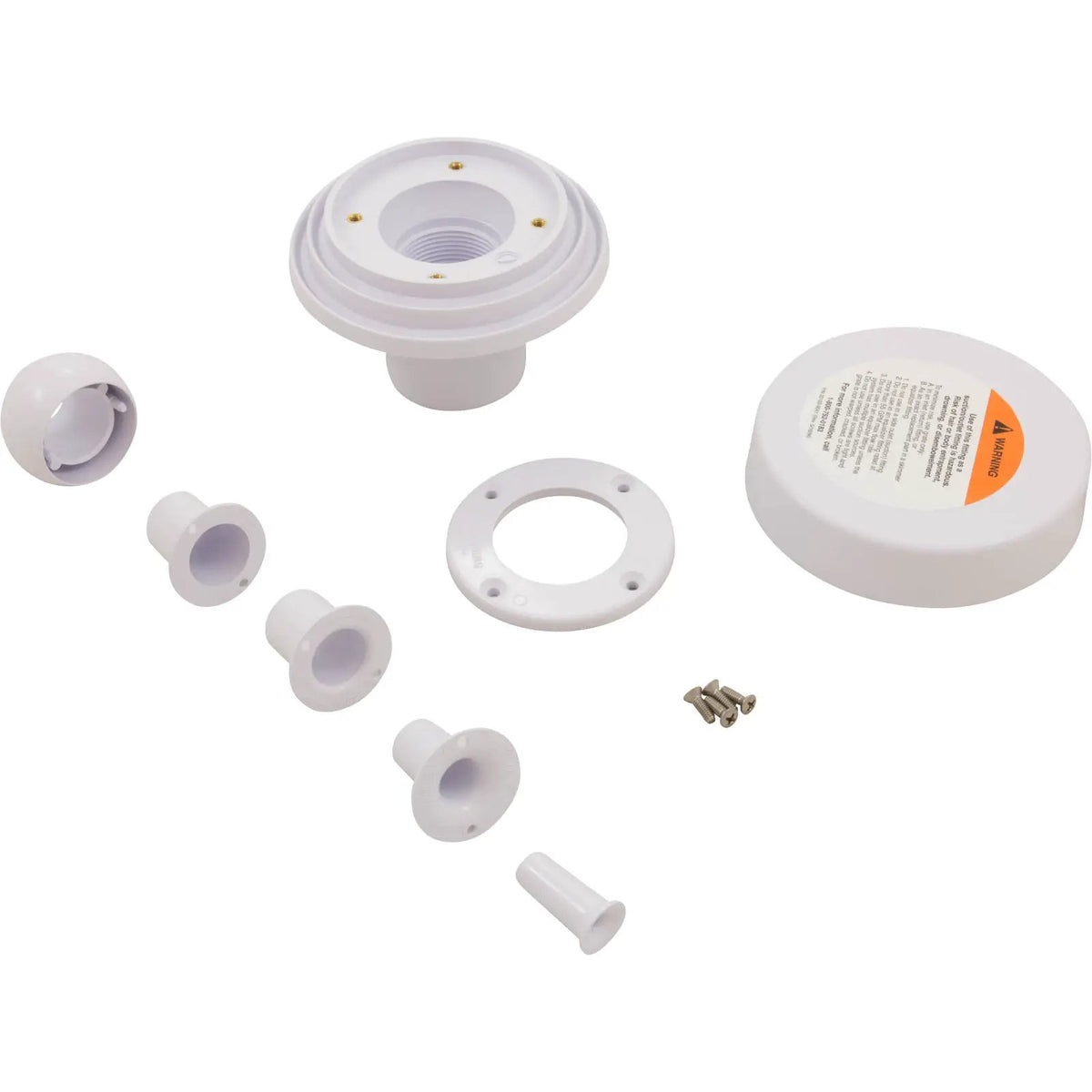 White Suction Wall Inlet Fitting For Gunite Pool Replacement 08429 by GG Industries