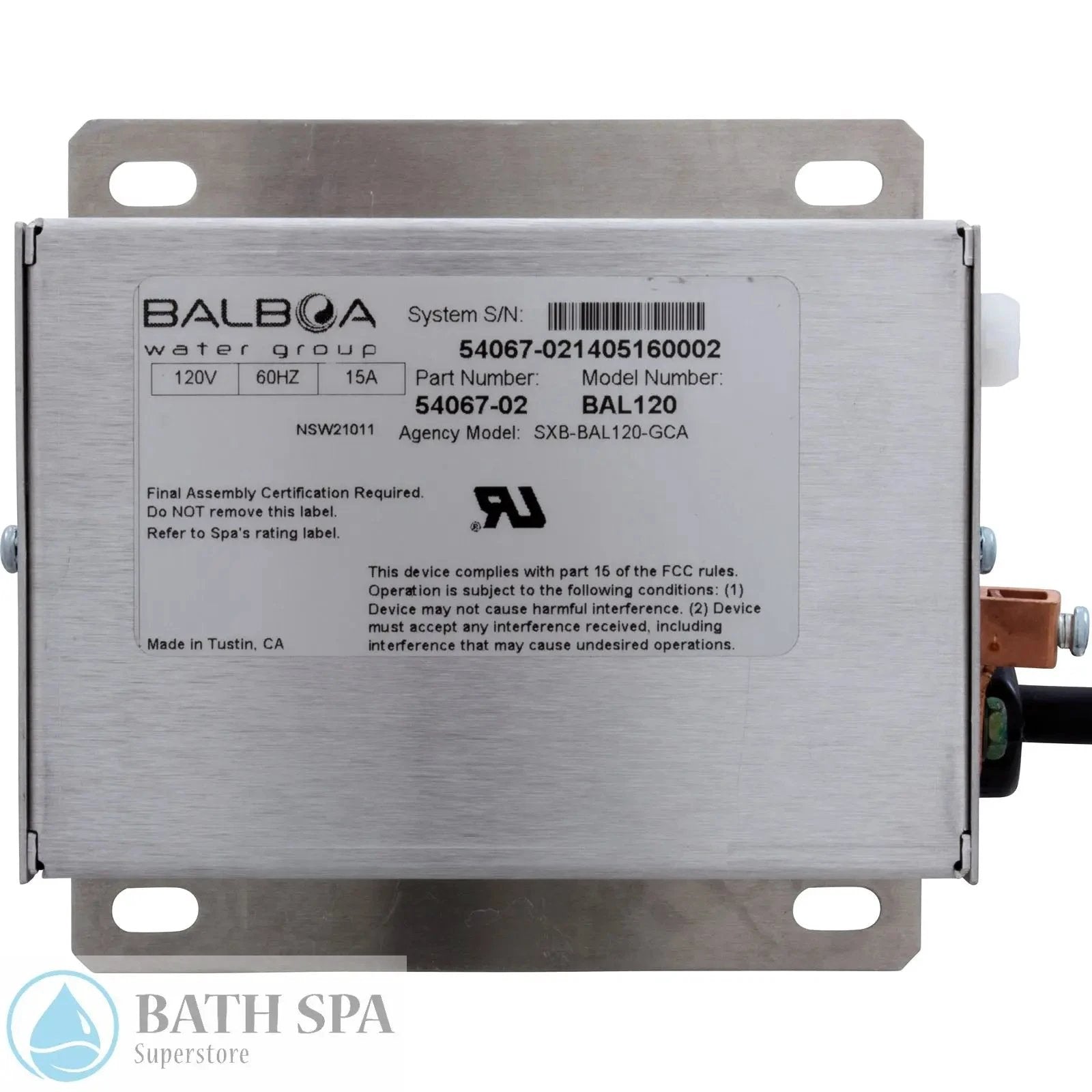 Balboa Simplex BAL120 Spa Control System (54067-02) Spa Parts: Spa Control Systems (Balboa) 58-138-1210_2-STRAIGHTON__XL