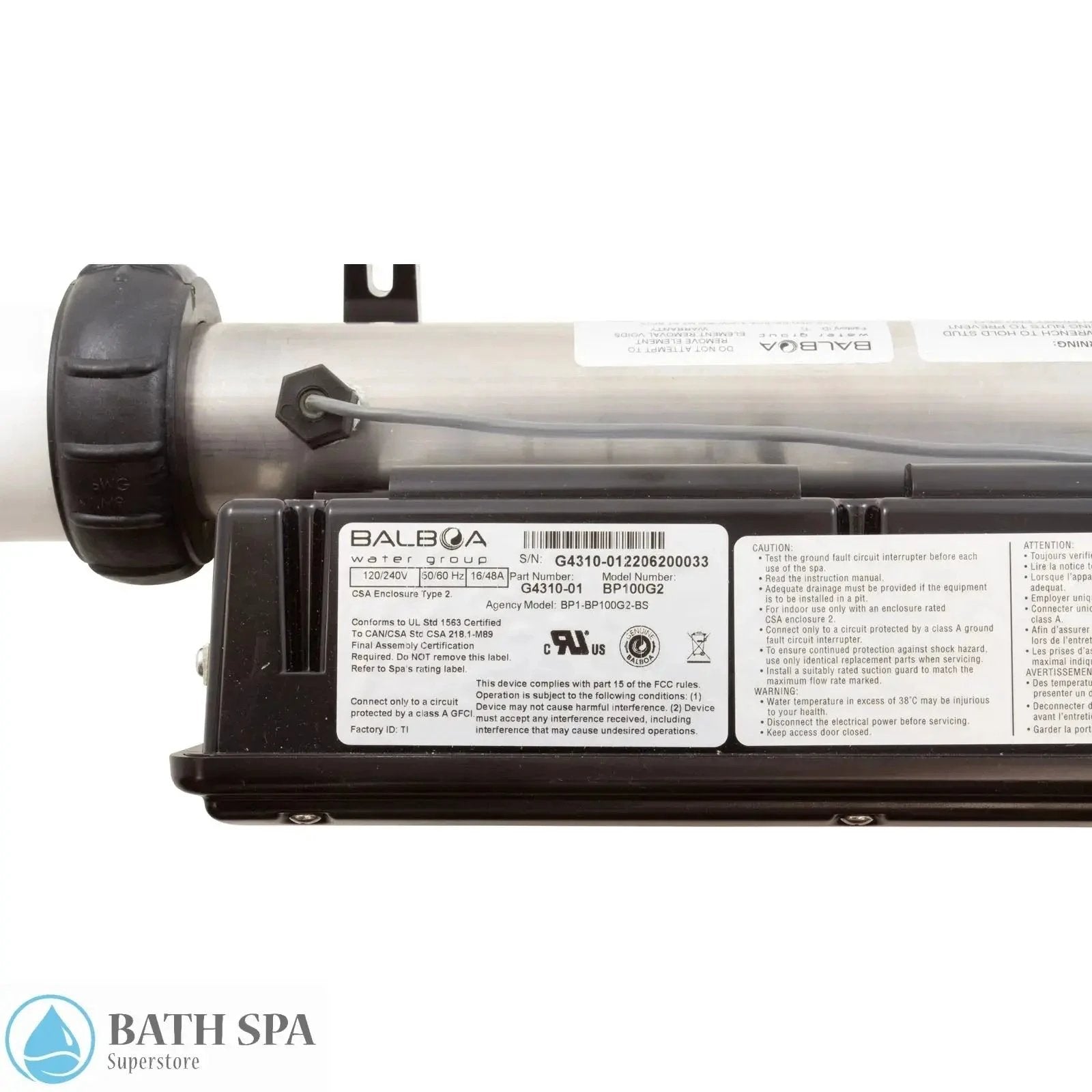 Balboa Spa Control 4.0kW (120/240v) (54380-03) (G6402) Spa Parts: Spa Control Systems (Balboa) 58-138-3250_2-MANLABEL__XL