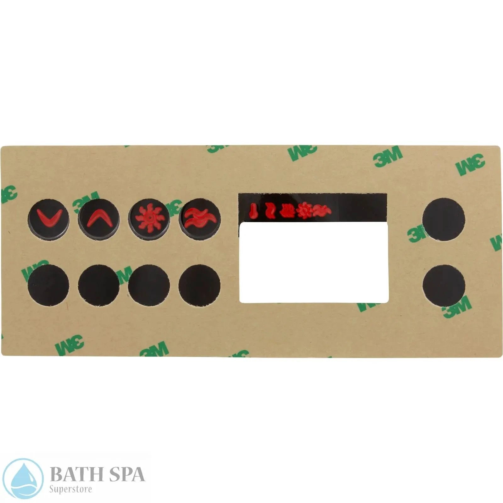 Gecko TSC-19-GE1 4 Button Topside Panel Overlay P1 Light for Gecko Alliance Interfaces Spa Parts: Spa Topside Panel Overlays (Gecko) 58-337-1903_1-REVERSE__XL