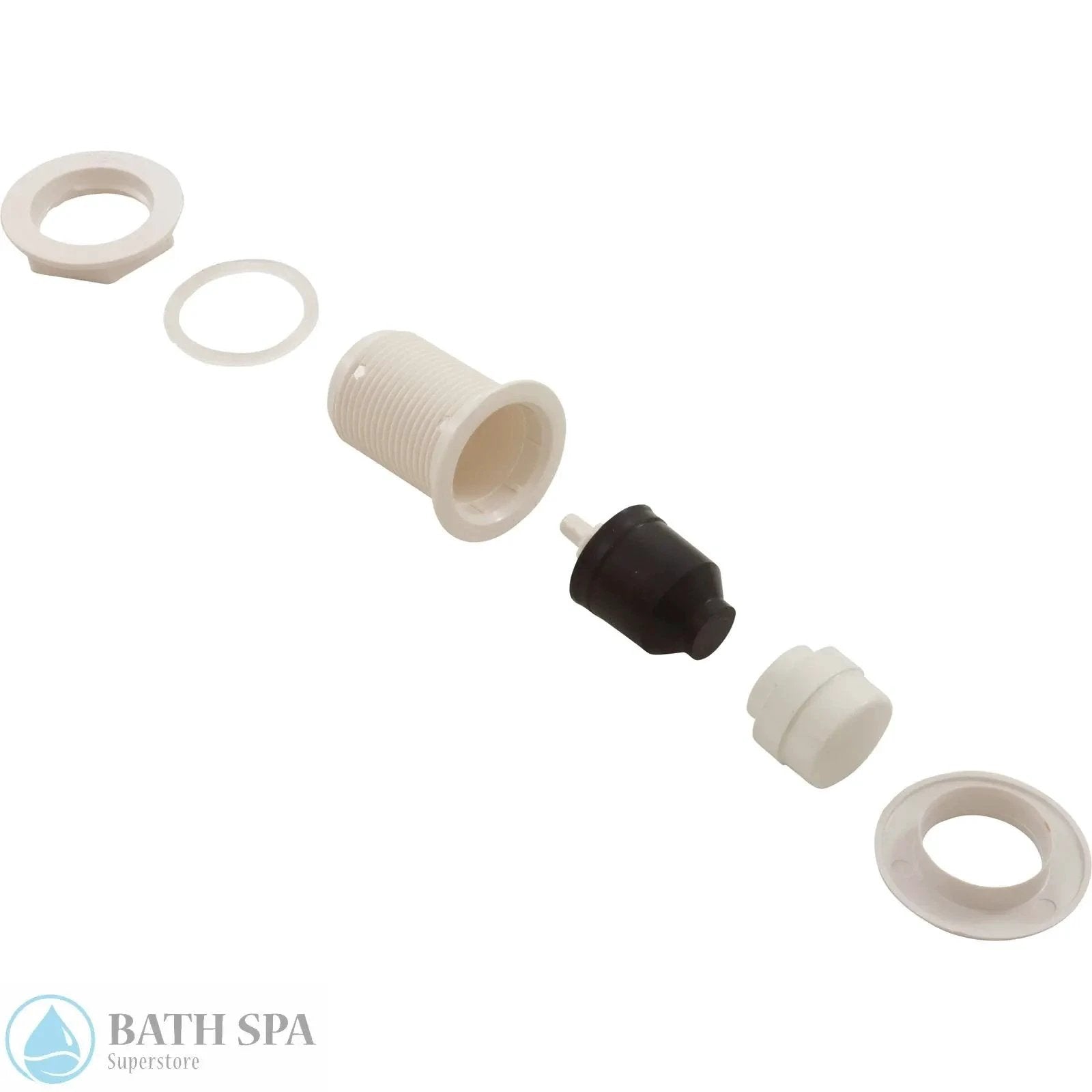 Waterway Air Button 1-3-8 Inch White 650-3040 90 Degree Air Hose Connection For Sidewall Installations Spa Parts 650-3040-CW_XL