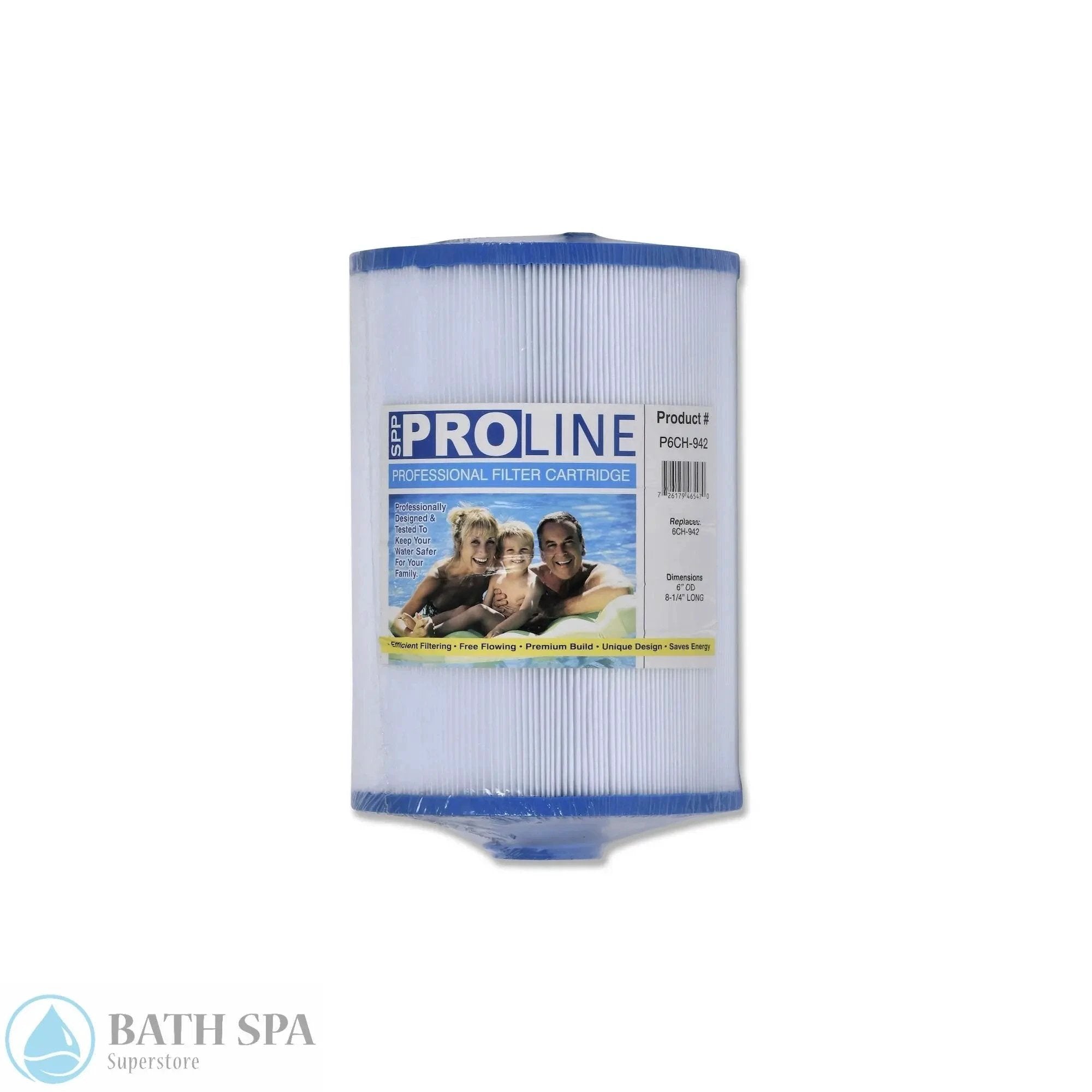 Darlly Spa Pool Replacement Filter Cartridge 60403 6CH942 FC0361 45 Sq Ft 6 Inch Dia 8.25 Inch Length Top Open 1.75 Inch Bottom Cap SAE Thread Spa Filter Elements 6CH-942
