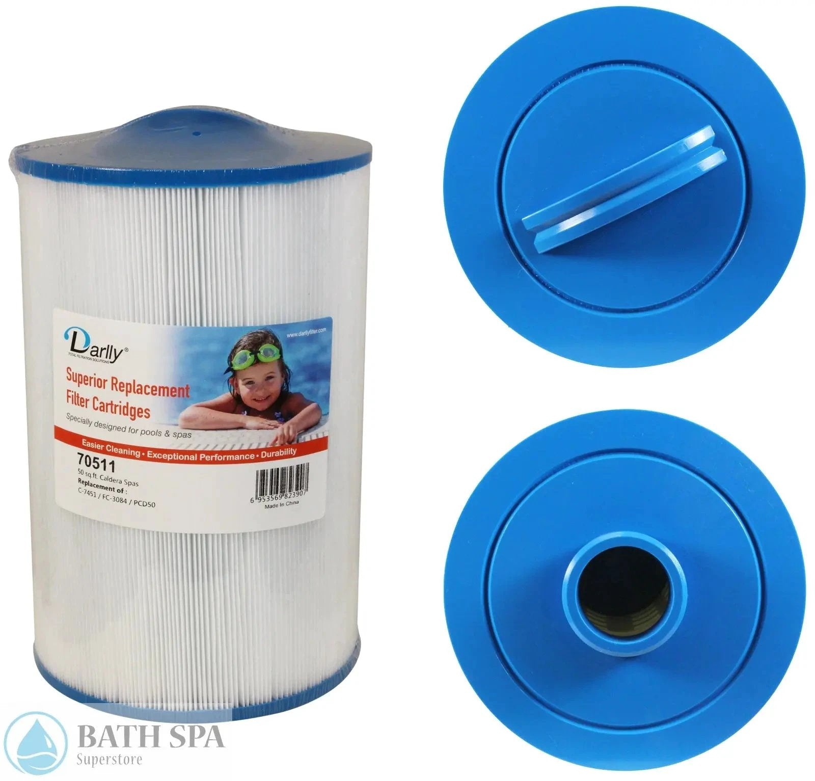 Darlly Spa And Pool Replacement Filter Cartridge C7451 P7451 Filbur FC3084 Caldera Spas 7 Inch Diameter Spa Filters: Replacement Cartridges - Filbur 7" Outside Diameter Cartridge 70511