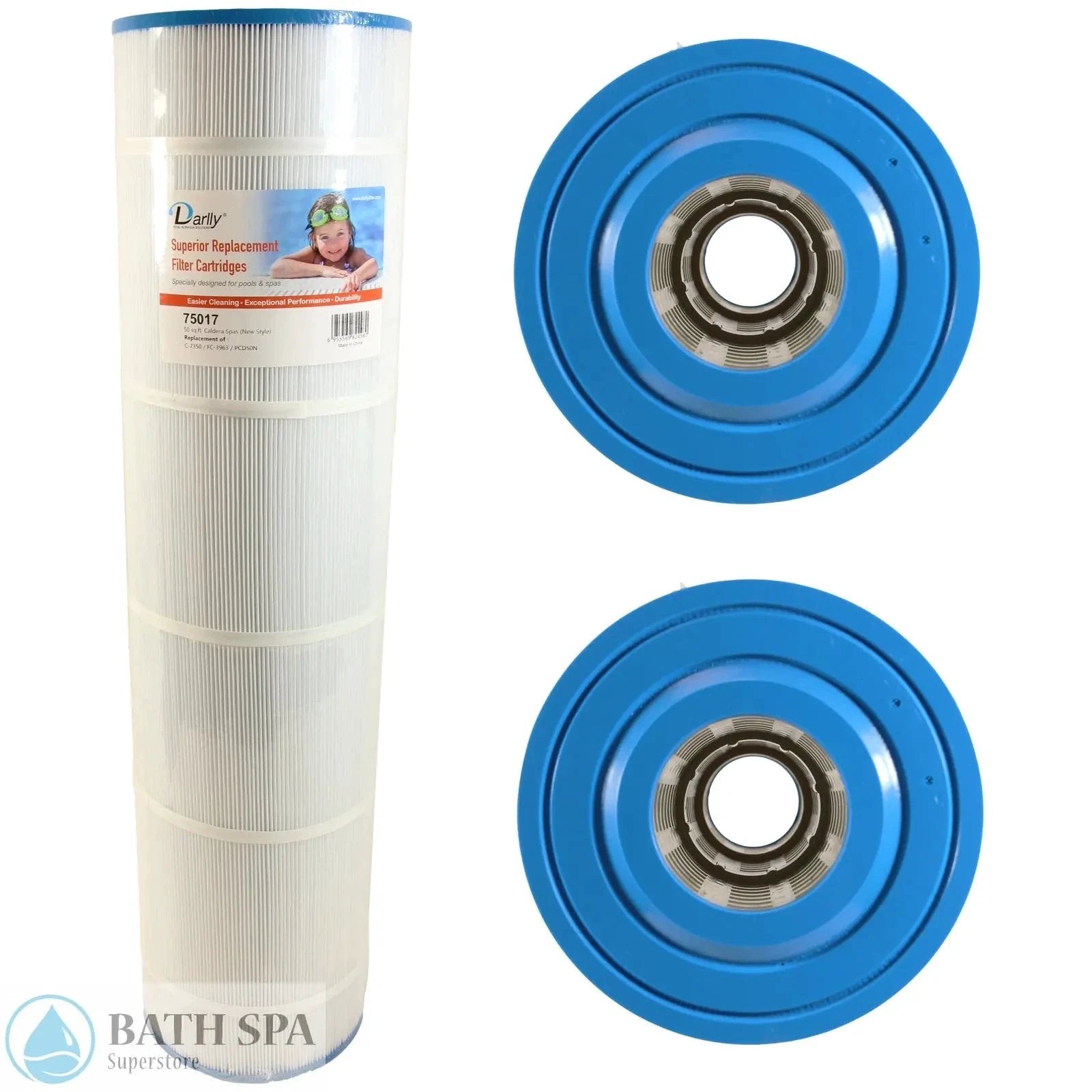 Darlly Replacement Spa And Pool Filter Cartridge 71507 FC5185 C7454 150 Sq Ft 4oz Media Spa Filters: Replacement Cartridges - Filbur 7" Outside Diameter Cartridge 71507_pkg