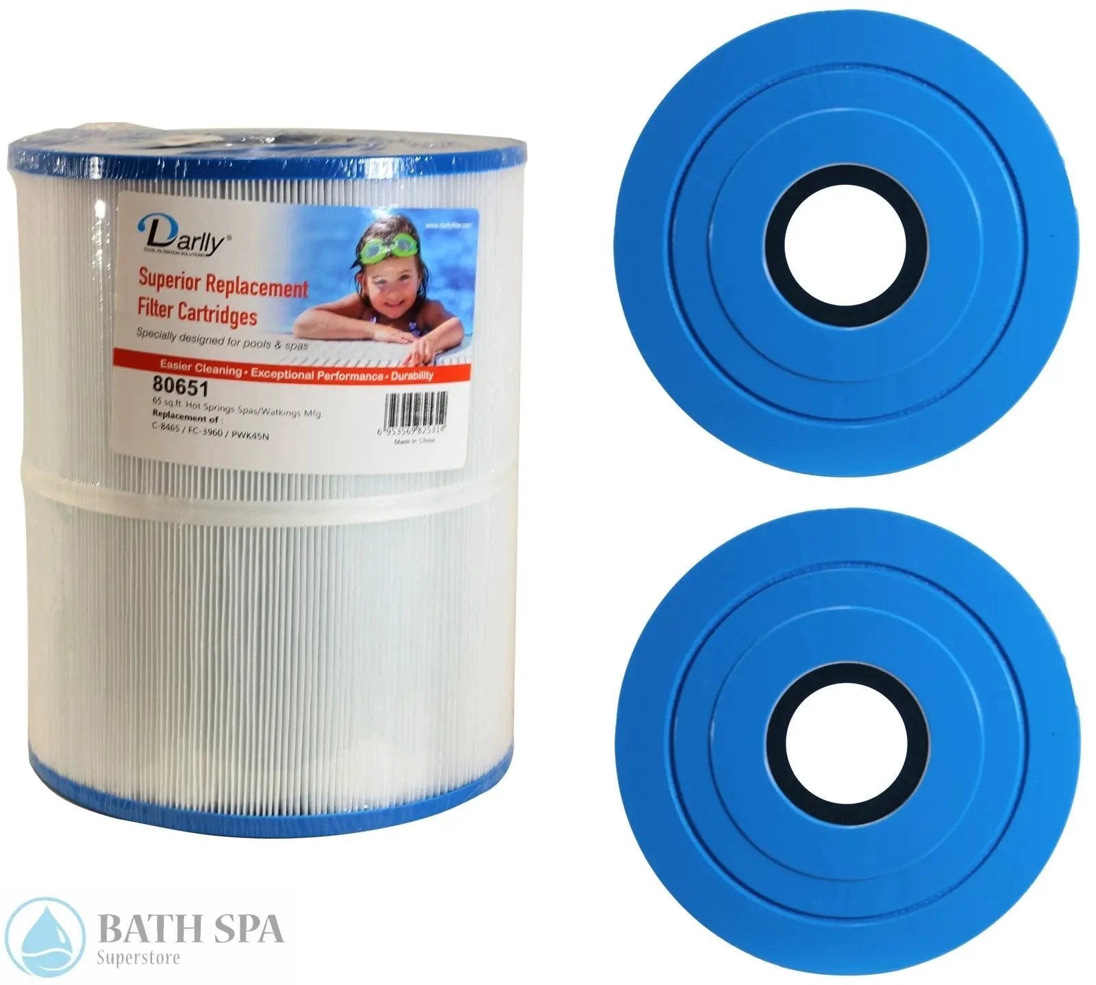 Darlly Spa And Pool Replacement Filter Cartridge FC-3960L 80651 C-8465 Compatible With 16506 31114 46203 Spa Filters: Replacement Cartridges - Filbur 5" Outside Diameter Cartridge 80651