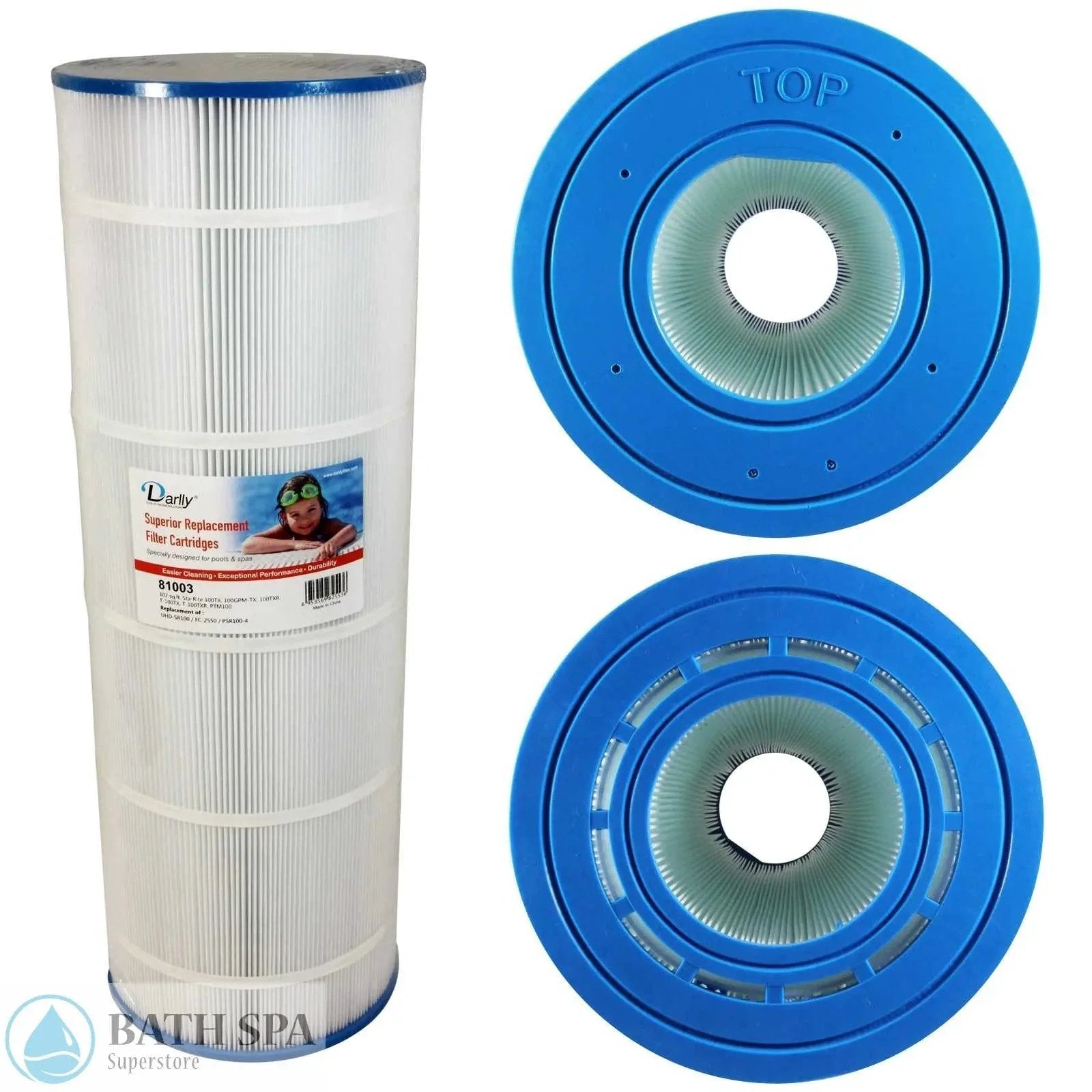 Darlly 81003 Replacement Spa Pool Filter Cartridge UHD SR100 For StaRite Pentair Bottom Spa Filters: Replacement Cartridges - Filbur 8" Outside Diameter Cartridge 81003