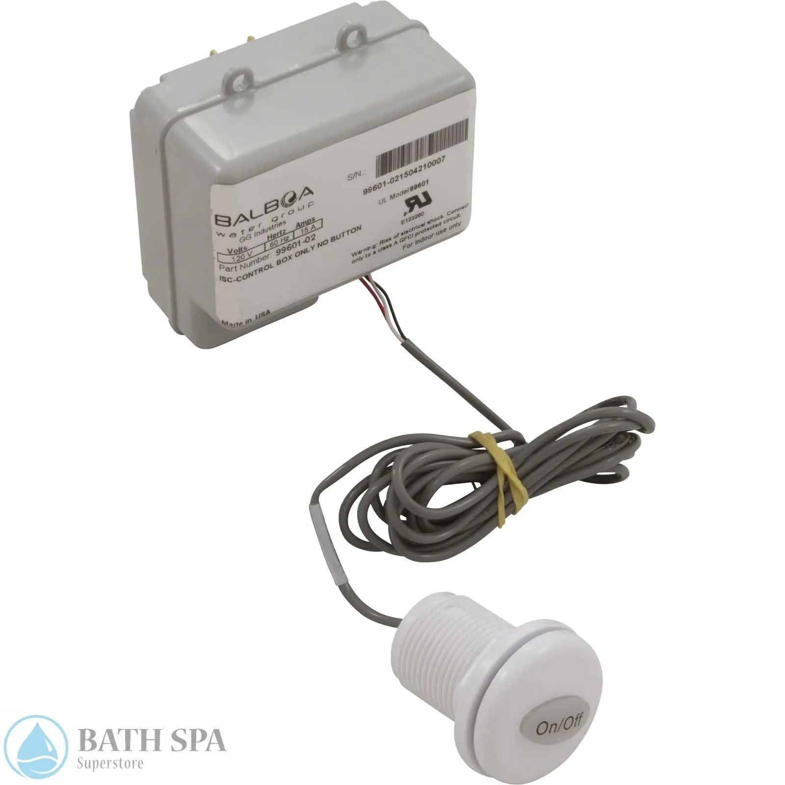 Balboa Bath Control, On/Off, with ISC Control Box, 20-Min (99620) Bath Parts: Bath Controls (Electric) 99620-WH_XL