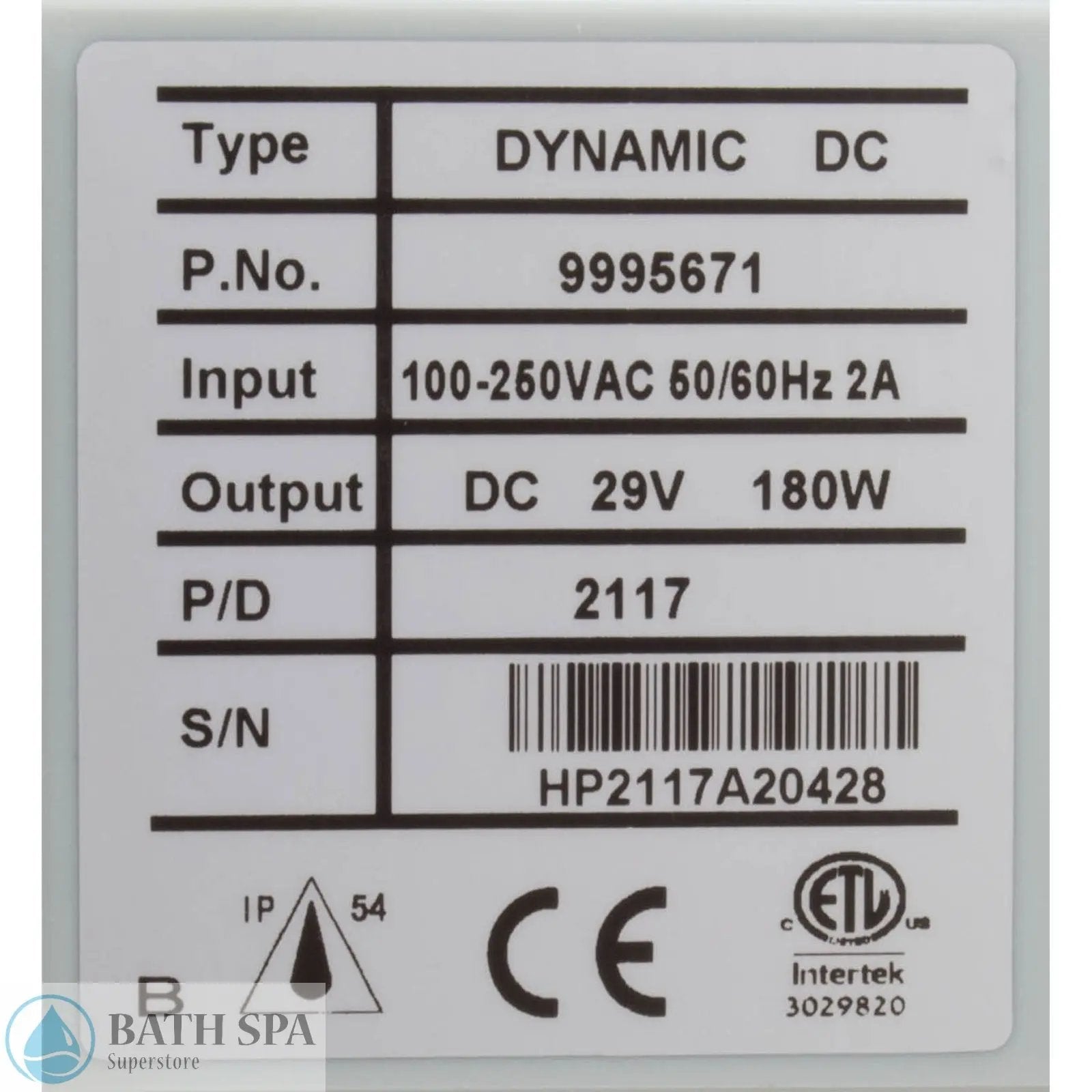 Maytronics Dolphin Dynamic Power Supply, Reset, 2010 (9995671-US-ASSY) Pool Parts: Pool Cleaner Parts 9995671-US-ASSY_label