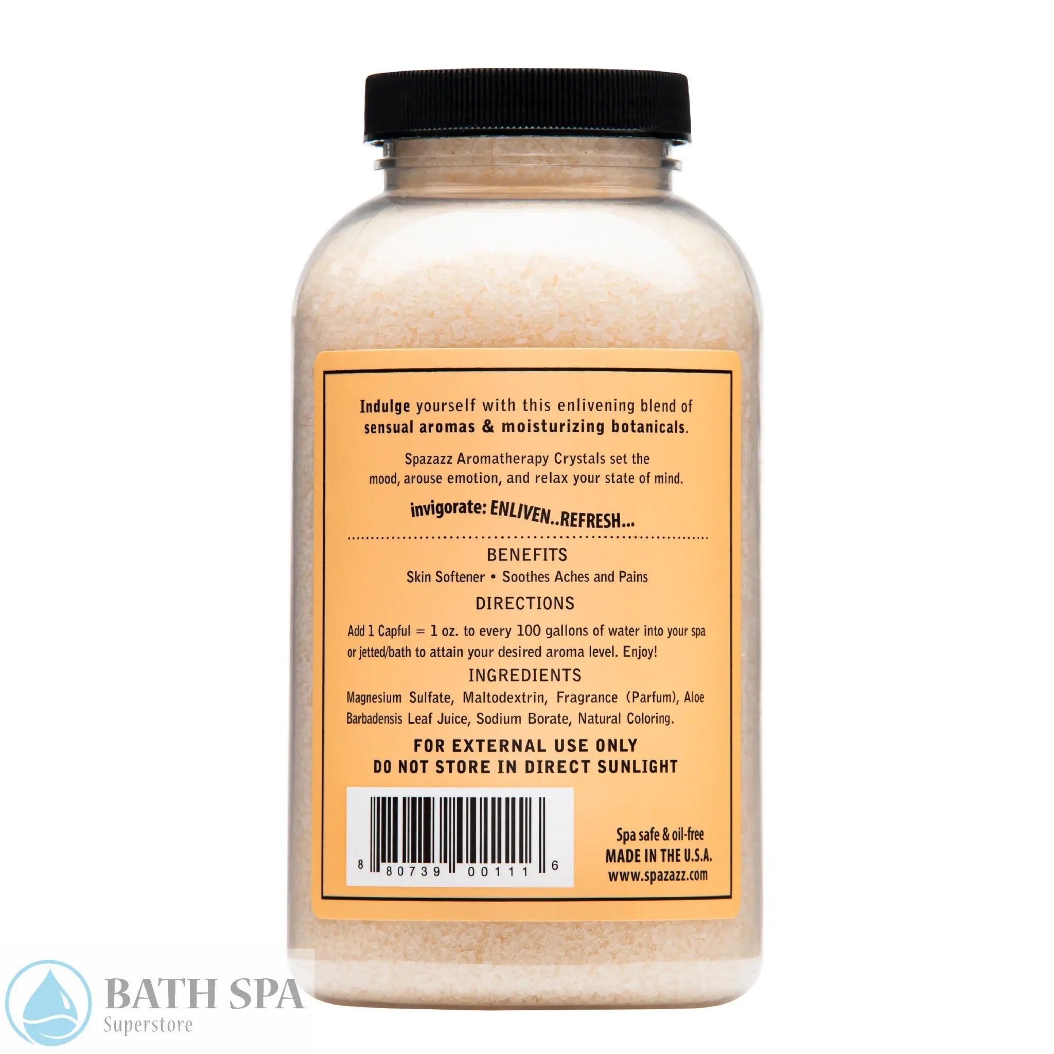 Spazazz Escape Grapefruit Orange (Invigorate) Aromatherapy Crystals 22oz Container Aromatherapy: Spazazz Escape Crystals EscapeCrystals22oz.-Invigorate-Back-JPEG_1024x1024_2x_8303febc-5e9e-43cd-94fe-97c539c68256