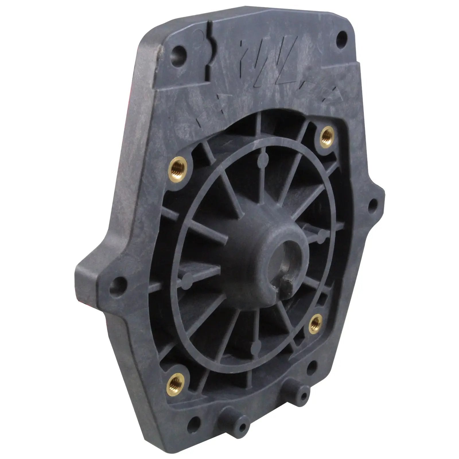 Waterway Champion Pump Seal Plate (311-1450) Spa Pumps & Parts: Spa Pump Parts Faceplate_Waterway_SVL_Champion_w_Insert_Gray_311-1457GI