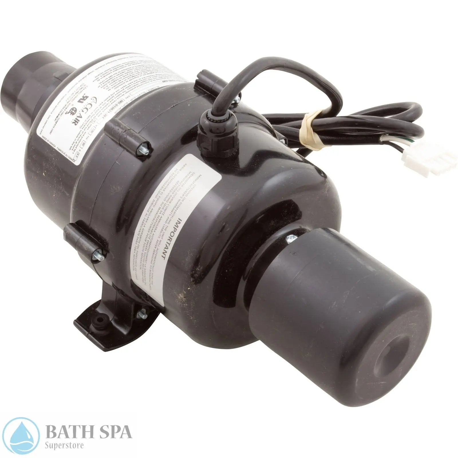 Air Blower, CG Air Millenium, var-spd, 115v, 9.5A, w/Heater, 3ft AMP Bath Parts: Bath Air Blowers MO300750120_60A