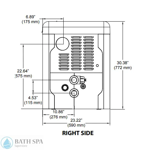 Raypak Avia HD, P-R264A-EN-C, 264K BTU, Copper (018032) Spa Parts: Spa Heaters (Raypak Spa Heaters) RAY018032_6