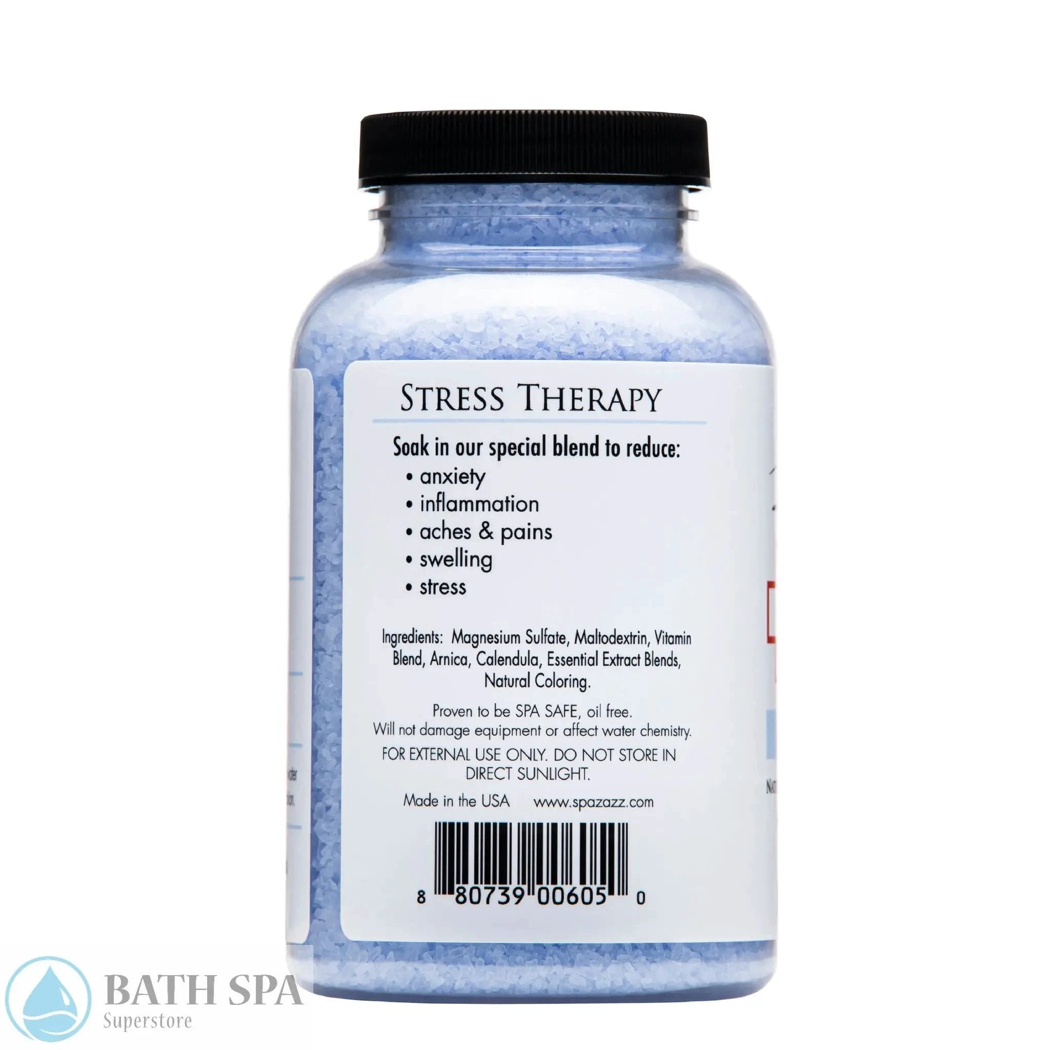 Spazazz RX Therapy Stress Therapy De Stress Crystals 19oz Bottle Aromatherapy Spa Bath Additive Aromatherapy: Spazazz RX Therapy Crystals RXTherapyCrystals19oz.-De-Stress-Left-JPEG_1024x1024_2x_c2711ffa-d3e8-428a-8907-1c82821dac40