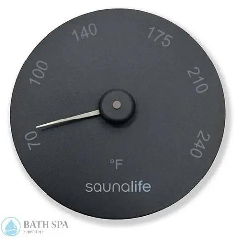 SaunaLife SaunaGear Thermometer Matte Black Steamers: Steamer Parts SaunaLife-Thermometer-BLACK