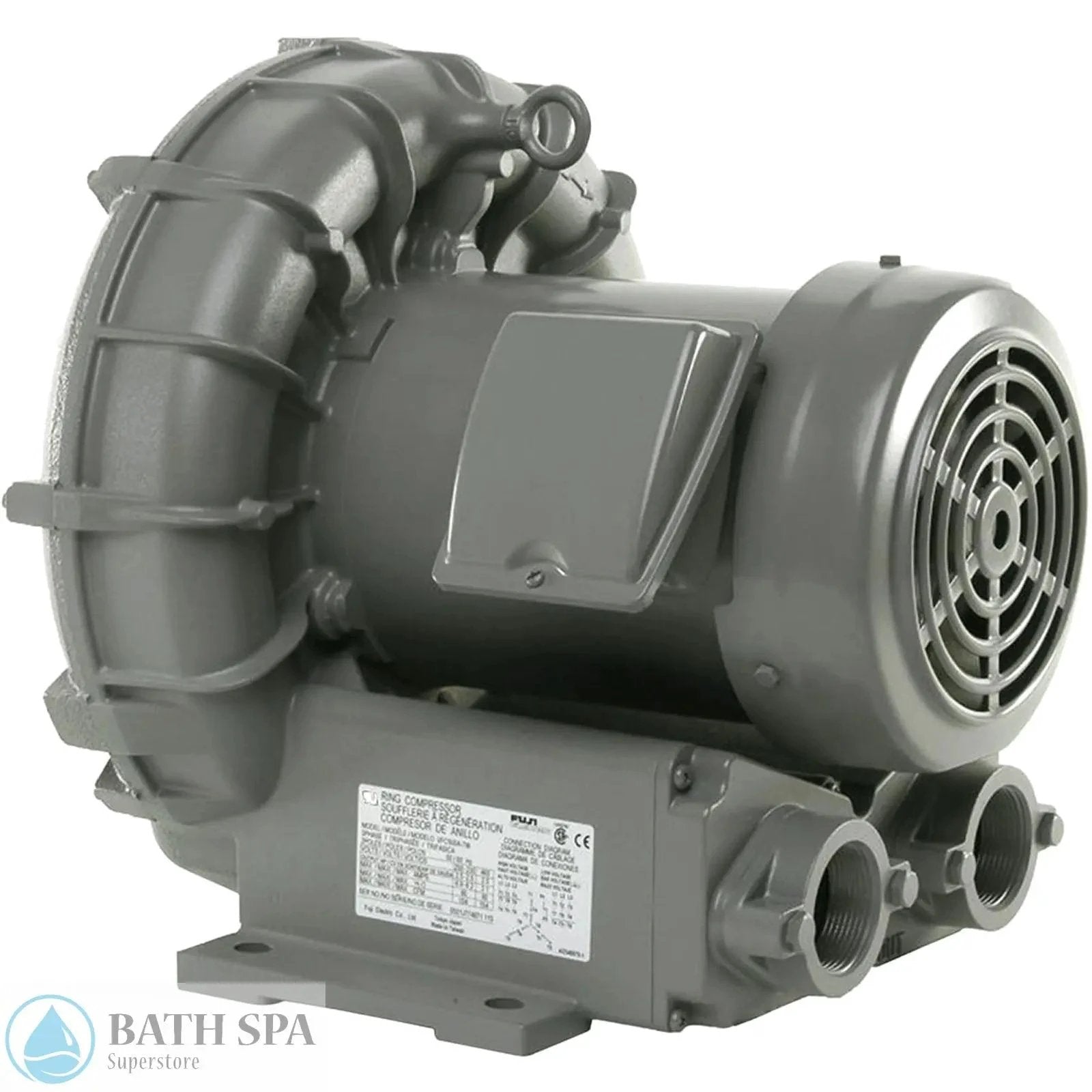 Fuji VFB Series Commercial Air Blower 2.5 HP 240V Single Phase VFC508P-2T One And A Half Inch Female NPT Spa Parts: Spa Air Blowers (Commercial) VFC508P-2T