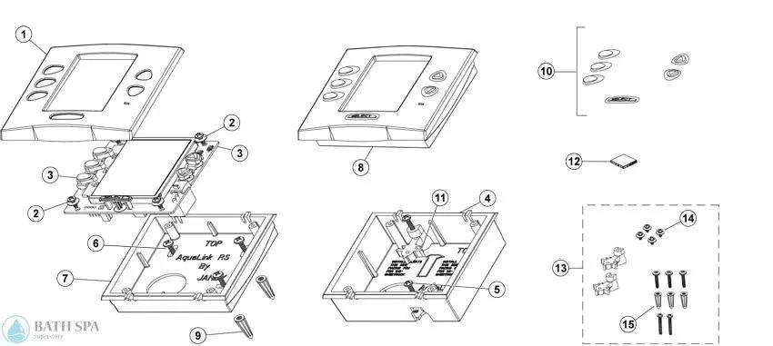 Zodiac Jandy AquaLink RS OneTouch Control Interface Replacement Parts Kit Screws And Washers R0551200 R0551300 Pool Pumps & Parts: Jandy Pump Zodiac_Jandy_AquaLink_RS_OneTouch_Control_Interface