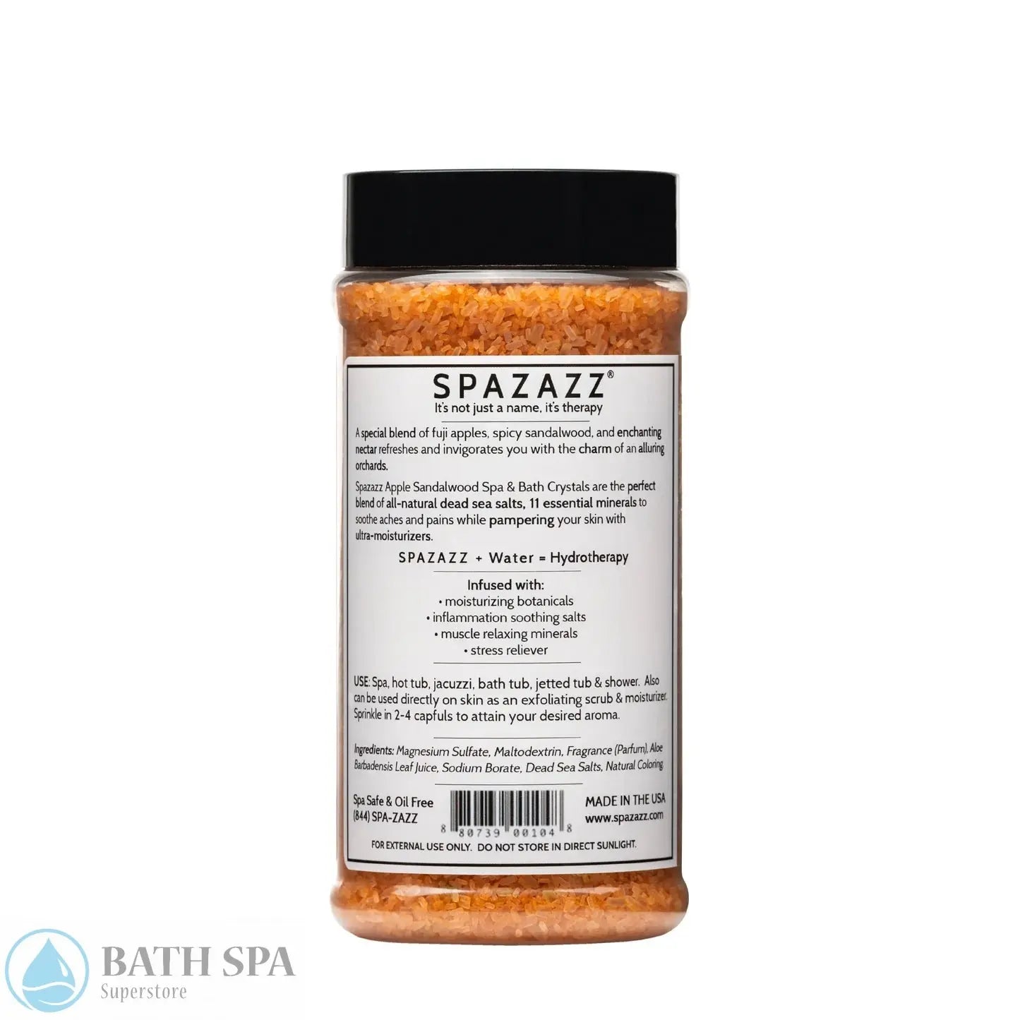 Spazazz Apple Sandalwood - Revive Crystals 17oz Container Aromatherapy: Spazazz Original Crystals spz-242-back