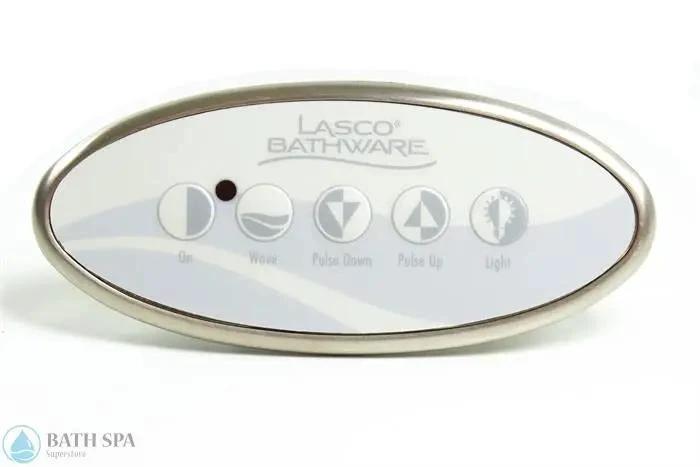 Lasco Gecko Keypad 5 Button LED Nickel Finish Part 0102 010009 Aquatic Compatible With 8 Pin Ribbon Cable Bath Parts 0102-010009