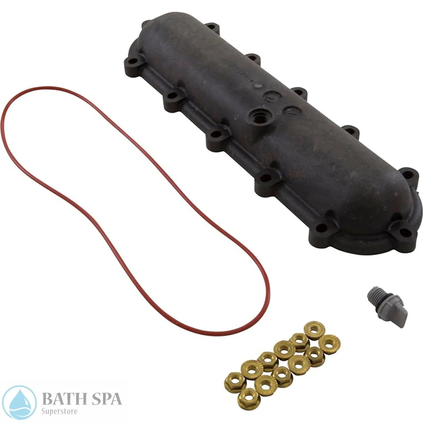 Raypak 206A - 407A, Return Header W/ Flange Nut Kit (015095F) Spa Parts: Spa Heaters (Raypak Spa Heater Parts) 015095F