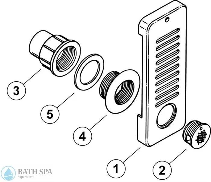 Strip Skimmer Parts Breakdown (10-6509) Spa Parts 10-6500