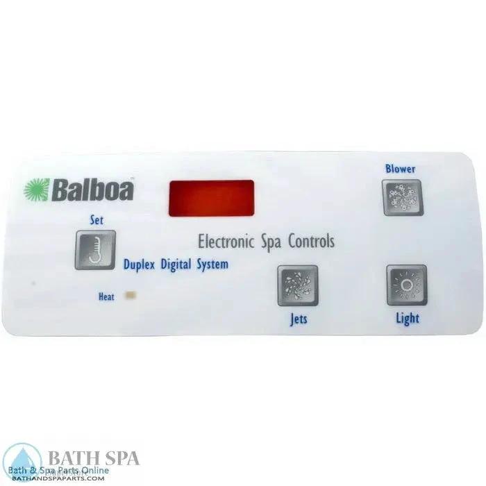 Balboa 4-Button Digital Duplex LCD Topside Panel Overlay (10307) Spa Parts: Spa Topside Panel Overlays (Balboa) 10307