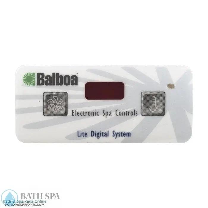 Balboa 2-Button Lite Digital Topside Panel Overlay (10312) Spa Parts: Spa Topside Panel Overlays (Balboa) 10312