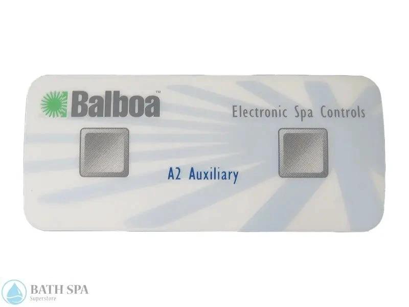 Balboa 2-Button Auxiliary Topside Panel Overlay (10318) Spa Parts: Spa Topside Panel Overlays (Balboa) 10318_98ba9edd-1579-49a9-9aba-2ee532f45924