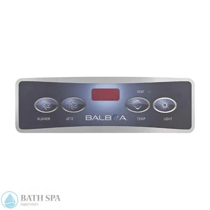 Balboa 4-Button E4 Lite Digital Duplex LCD Topside Panel Overlay (10671) Spa Parts: Spa Topside Panel Overlays (Balboa) 10671