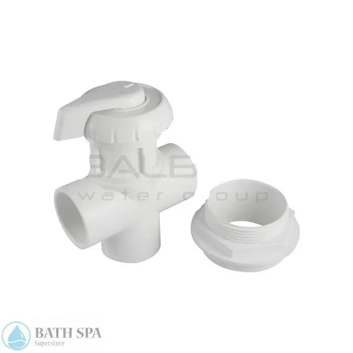 Balboa 1 Inch HydroFlow 3 Way Valve White 11 4020WHT PVC Plastic Fittings & Valves: Valves - 2-3-4-5 Way Valves 11-4020wht_lar