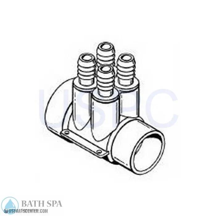 HAI Water Manifold - 2" x 1-1/2" x (4) 3/4"B Spa Parts 11-4454