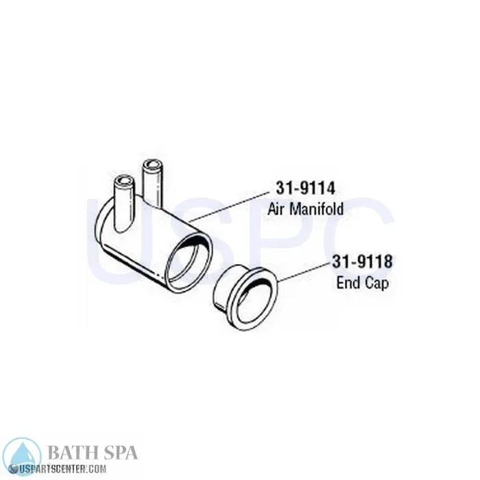 HAI Air Manifold - (2) 3/8" SB x 1" Spg Spa Parts 11-9114parts_6c53369c-e119-405f-bba2-453cad271fb9
