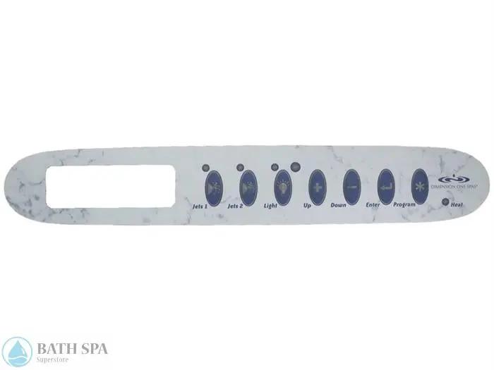 Dimension One 7 button overlay, MSPA-1(Gecko) (1560-350) Spa Parts 11021C16-5F65-4A10-BD51-432E415E634F