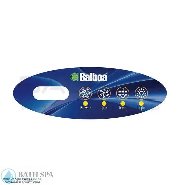 Balboa 4-Button E4 Value Bath Topside Panel Overlay (11095) Spa Parts: Spa Topside Panel Overlays (Balboa) 11095_lar