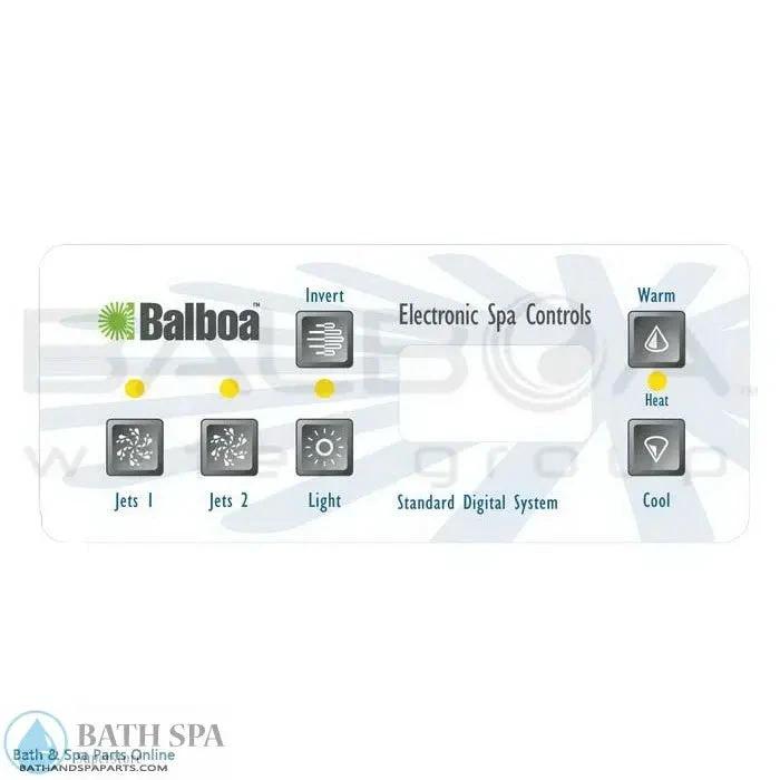 Balboa 6-Button Serial Standard Retro Topside Panel Overlay (11854) Spa Parts: Spa Topside Panel Overlays (Balboa) 11854_lar