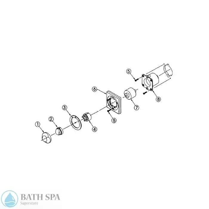 Jacuzzi One Position Air Button Control Panel Replacement Kit For G109xxx Air Actuator Bezel And Ring Bath Parts: Bath Air Buttons (Jacuzzi Whirlpool) 1positionairactuator