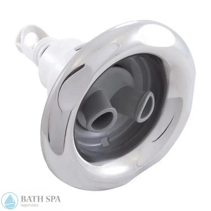 Waterway Power Storm Jet Internal Threaded Twin Roto 5 Point Scallop Grey/SS 229-5647S Spa Parts: Spa Jets (Waterway Power Storm Jets) 229-5647S