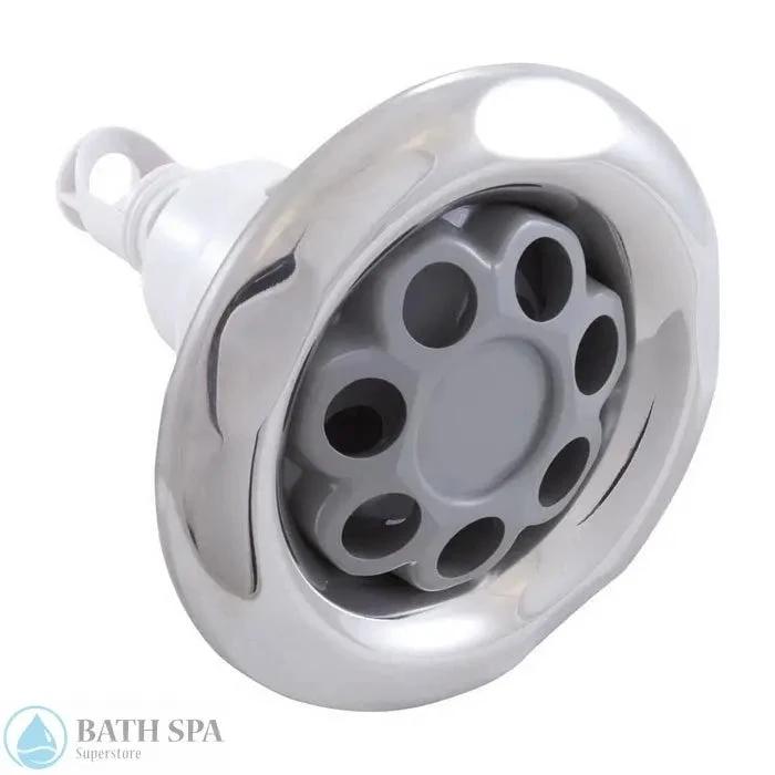 Waterway Power Storm Threaded Internal Massage Jet Scallop Stainless Grey 229-5657S Spa Parts: Spa Jets (Waterway Power Storm Jets) 229-5657S