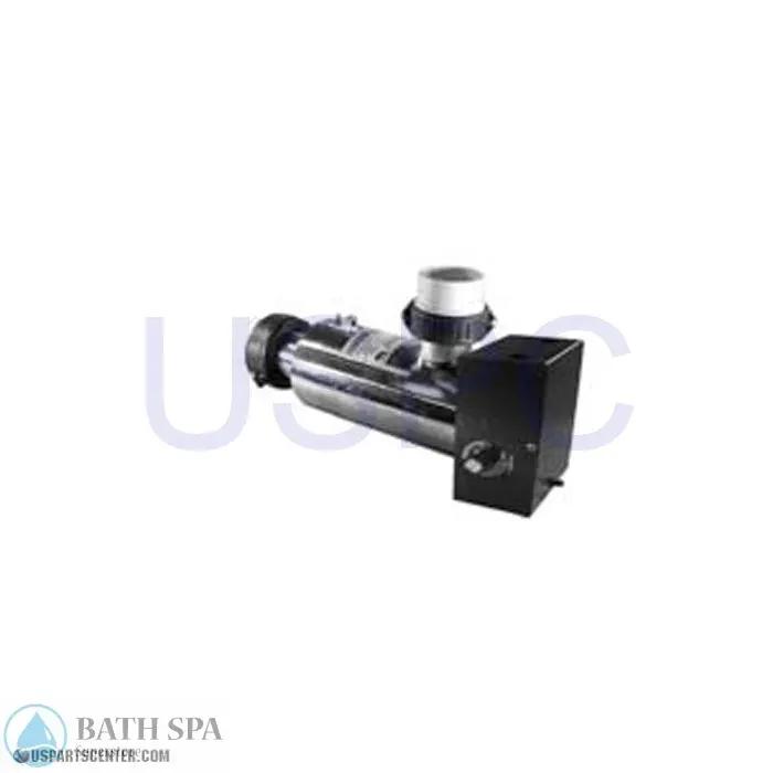 Heater Deluxe heater assembly, 1.90 degrees inlet/outlet, 5.5in x 5.5in enclosure, pressure switch, 30in flexible conduit and 1-1/2in socket x socket Spa Parts 24-08450