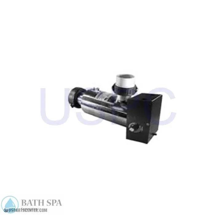 Heater Deluxe heater assembly, 1.90 degrees inlet/outlet, 5.5in x 5.5in enclosure, pressure switch, 30in flexible conduit and 1-1/2in socket x socket Spa Parts 24-08450