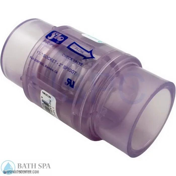 Spring Check Valve,Corr. Res, 1.5"Slip 2"Spg Clear 2Lb Spa Parts 263501120_xl