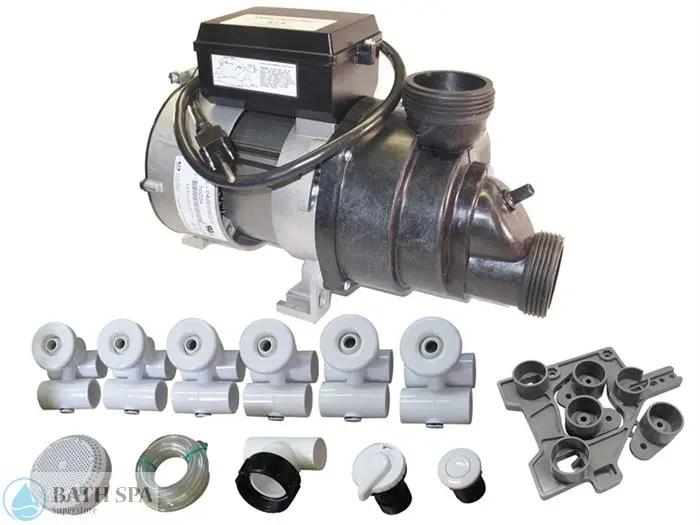 Jetting Kit, Pump w/Stand, 6 jets, Suction, Air Button, Air Tubing, Air Controls Bath Parts 3-80-5060