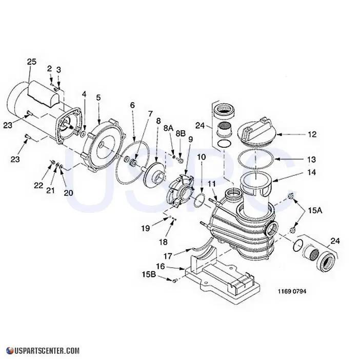 StaRite Dyna-Glas/Dyna-Max Pump Components Spa Pumps 34-102-w009